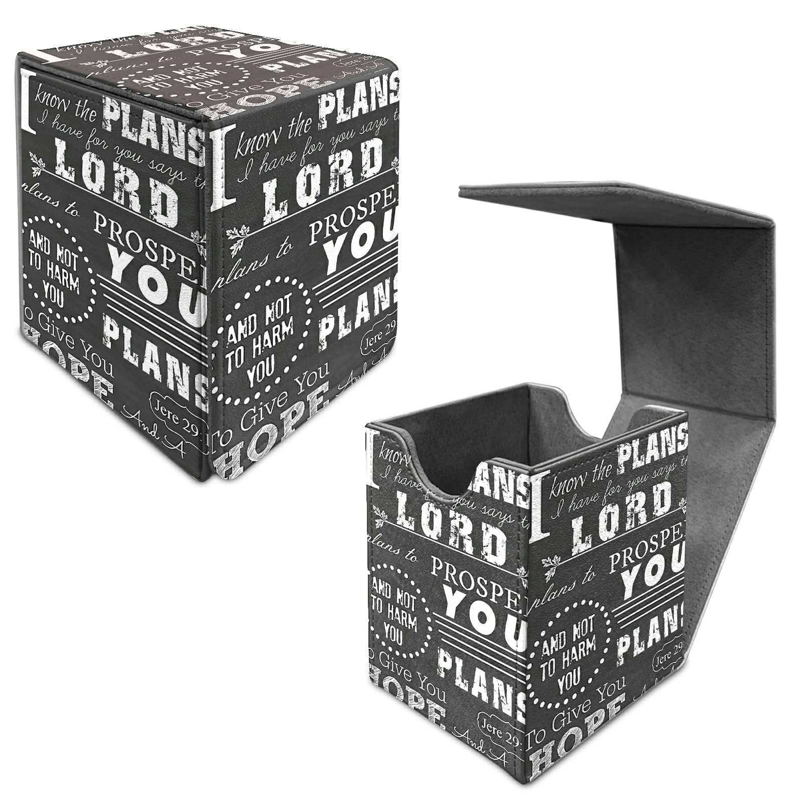 Card Deck Box Trading Cards Storage Box with Strong Magnet Premium Case Commander Deck Storage Cover for TCG CCG Magic Cards,Cat Face With Stars