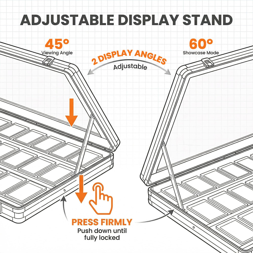Card Display Case Aluminum Trade Show Display Case Large Portable Trading with Lock for Collectibles, Sports Cards. 34IN x 22IN - Black