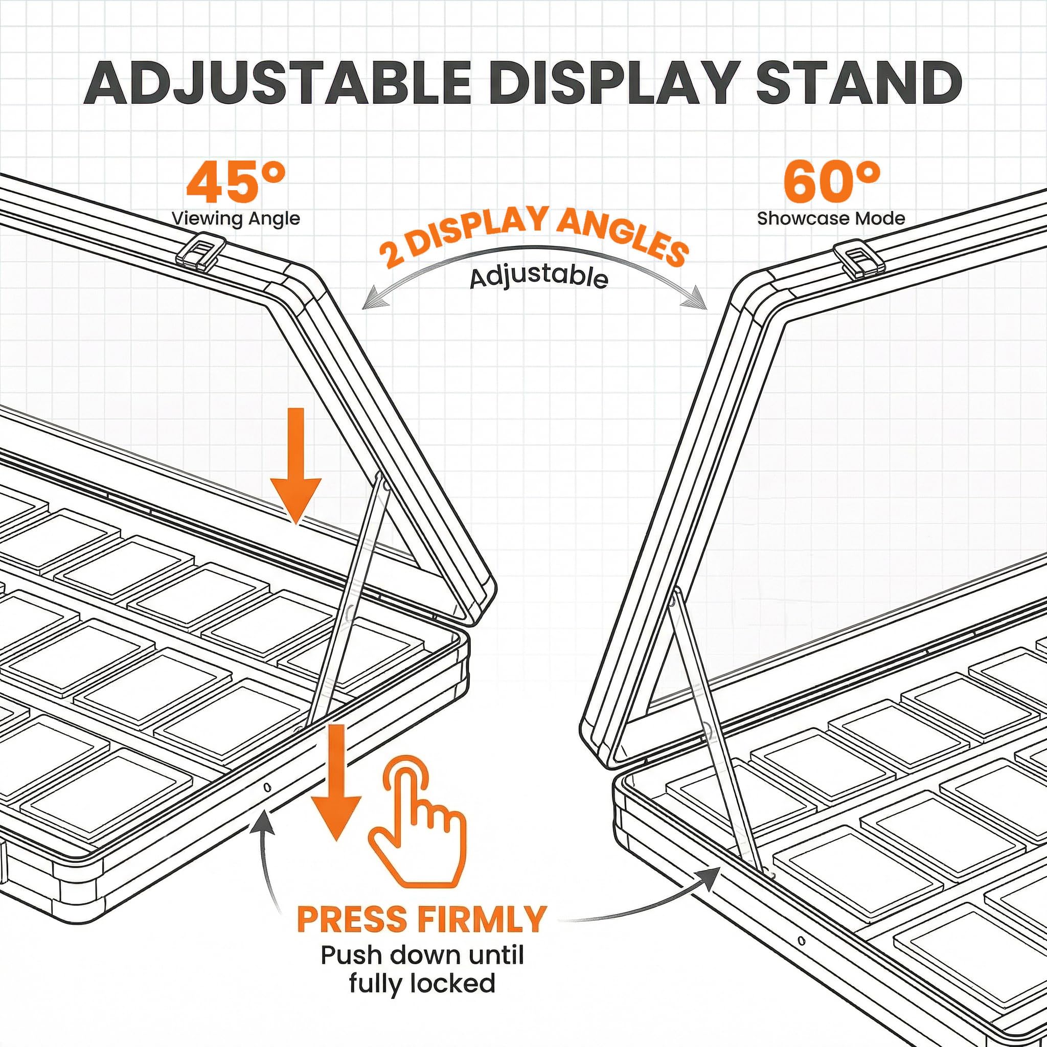 Card Display Case Aluminum Trade Show Display Case Large Portable Trading with Lock for Collectibles, Sports Cards. 34IN x 22IN - Black