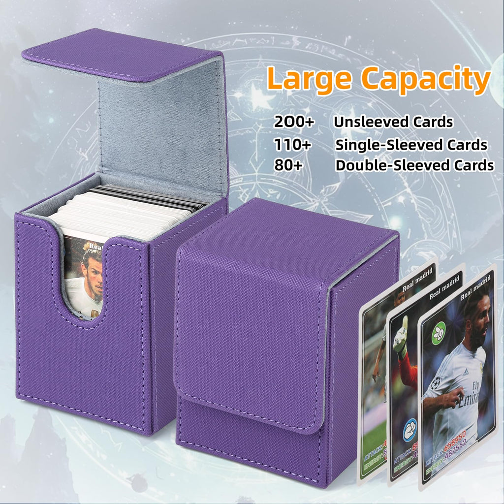 GERMUN Card Deck Box for MTG Commander, MTG Commander Deck Box Holds 120+ Single Sleeved Cards,MTG Deck Box Compatible with Magic the Gathering (Black)