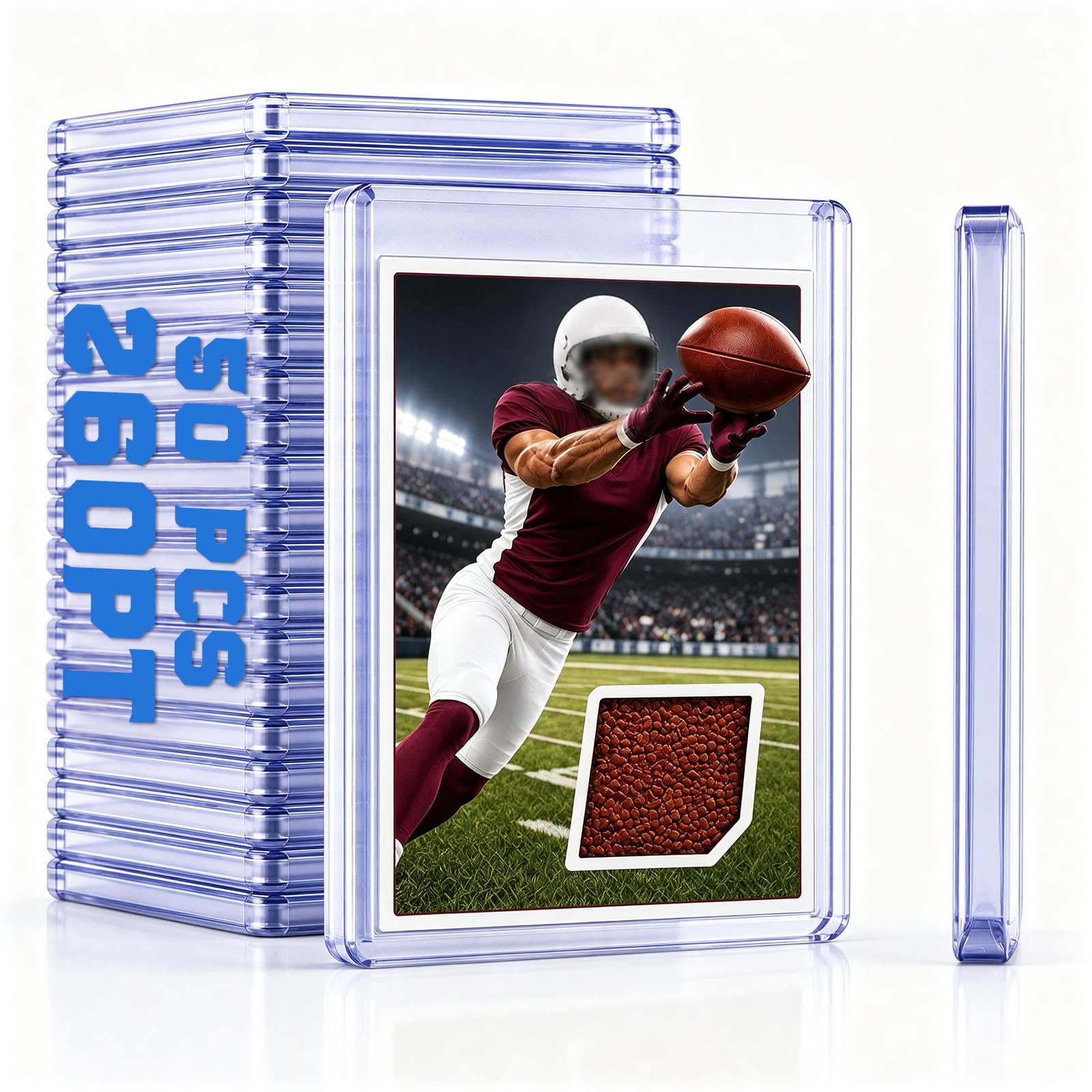 DEDC 200 Top Loader Thick Card Load Holder Storage for Trading Cards Sports Soft Penny Sleeves Hard Plastic 35 Point Protective 3" x 4" Toploaders Rigid Memorabilia Collectibles