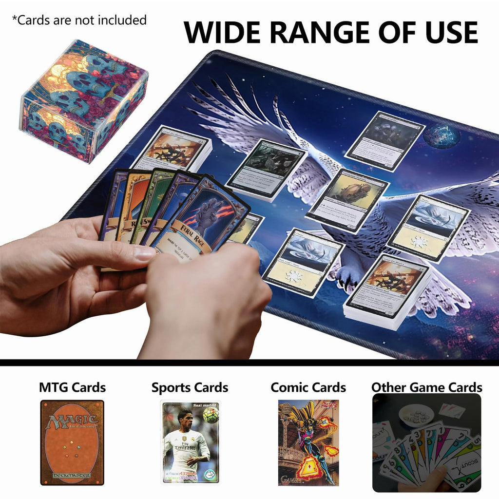 Strong Magnet Case Mtg Deck Box Tcg Up to 200 Cards Creative Pattern Trading Card Storage Box for Collectible Card Games, Black And White Koi