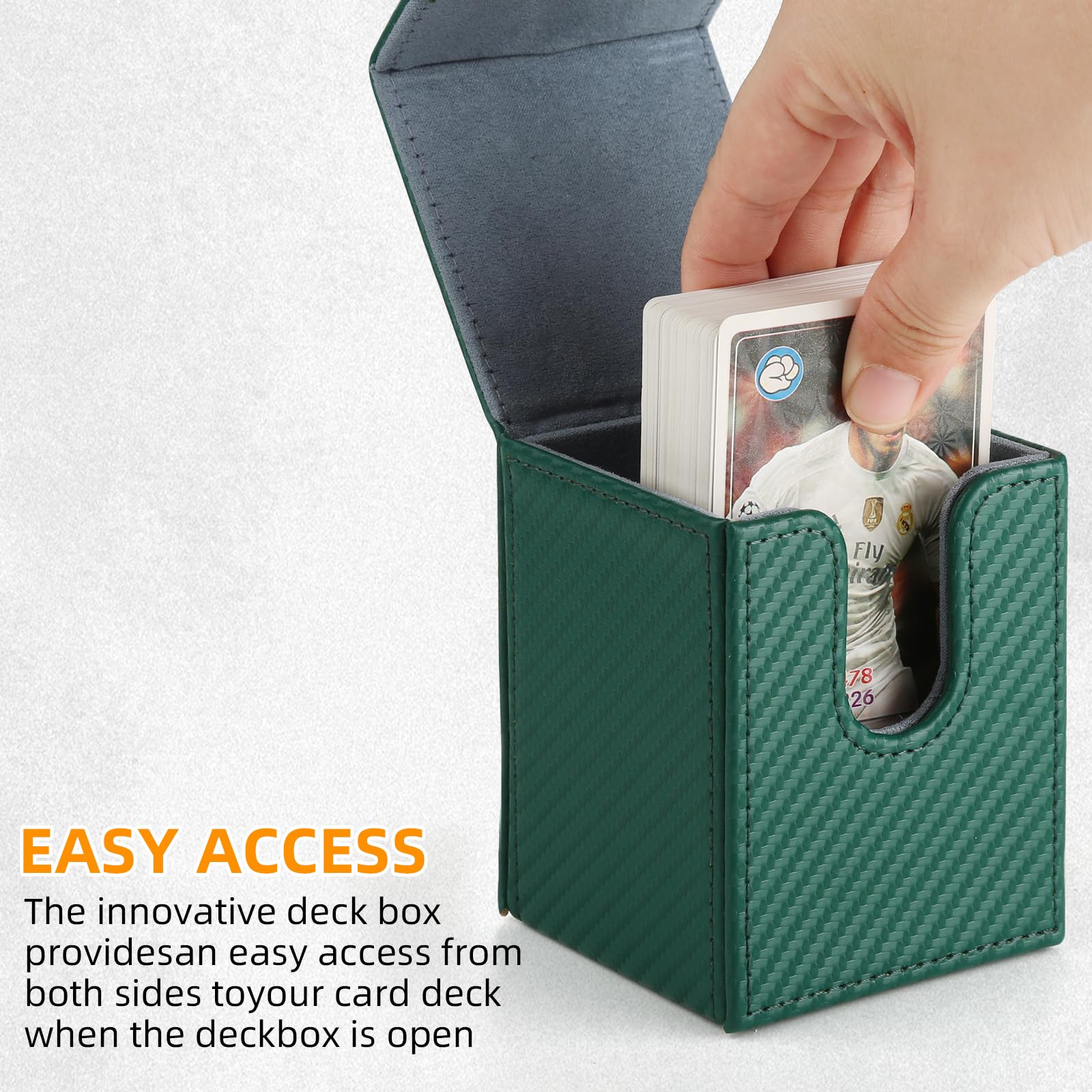 GERMUN Card Deck Box for MTG Commander, MTG Commander Deck Box Holds 120+ Single Sleeved Cards,MTG Deck Box Compatible with Magic the Gathering (Black)