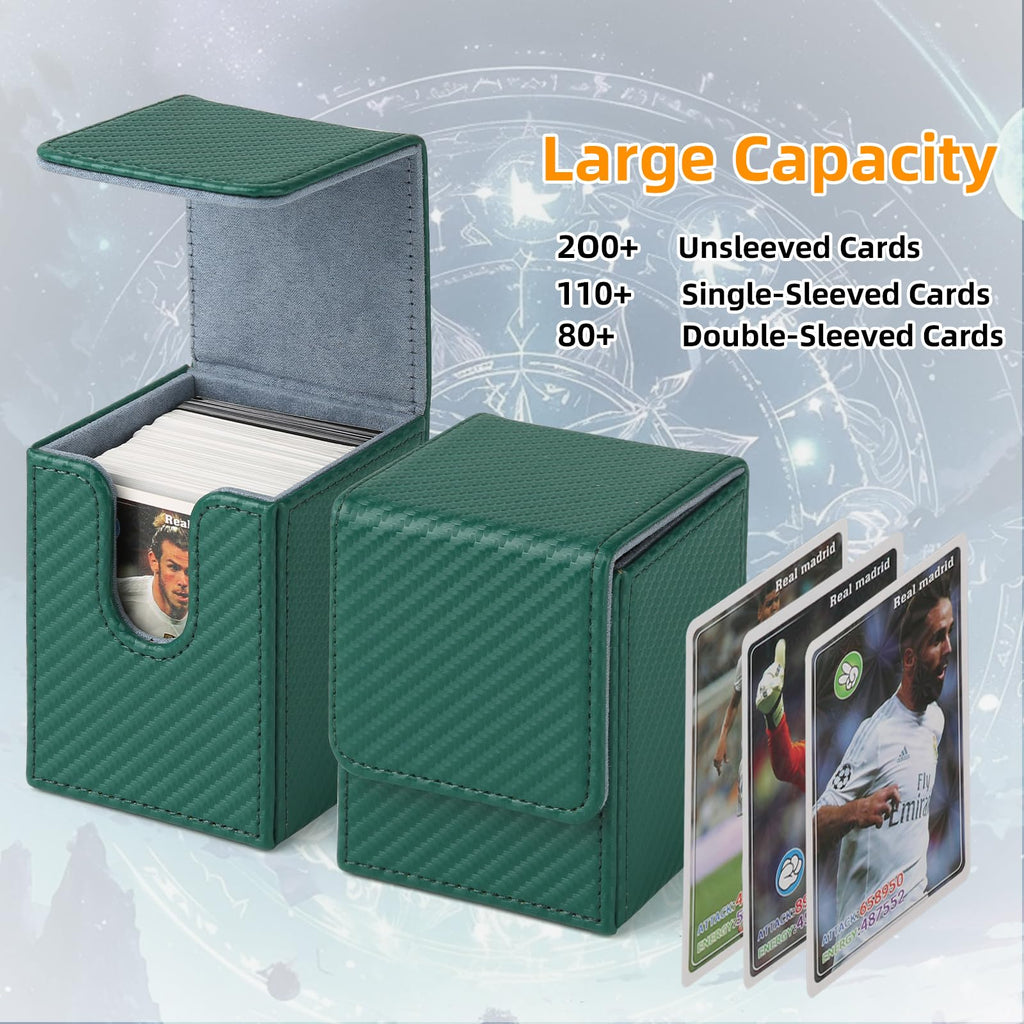 GERMUN Card Deck Box for MTG Commander, MTG Commander Deck Box Holds 120+ Single Sleeved Cards,MTG Deck Box Compatible with Magic the Gathering (Black)