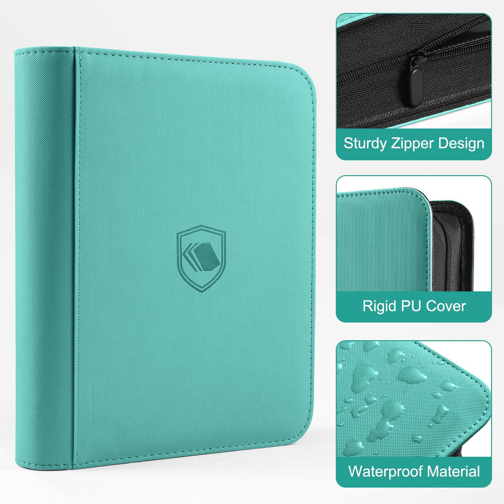 Toploader Binder, Holds 360 Toploader, 100 Toploaders INCLUDED, 9-Pocket PU Cover Top Loader Binder for 3" x 4" Rigid Toploaders, Ringless Double-Sided Toploader Card Binder for TCG, Sport Cards