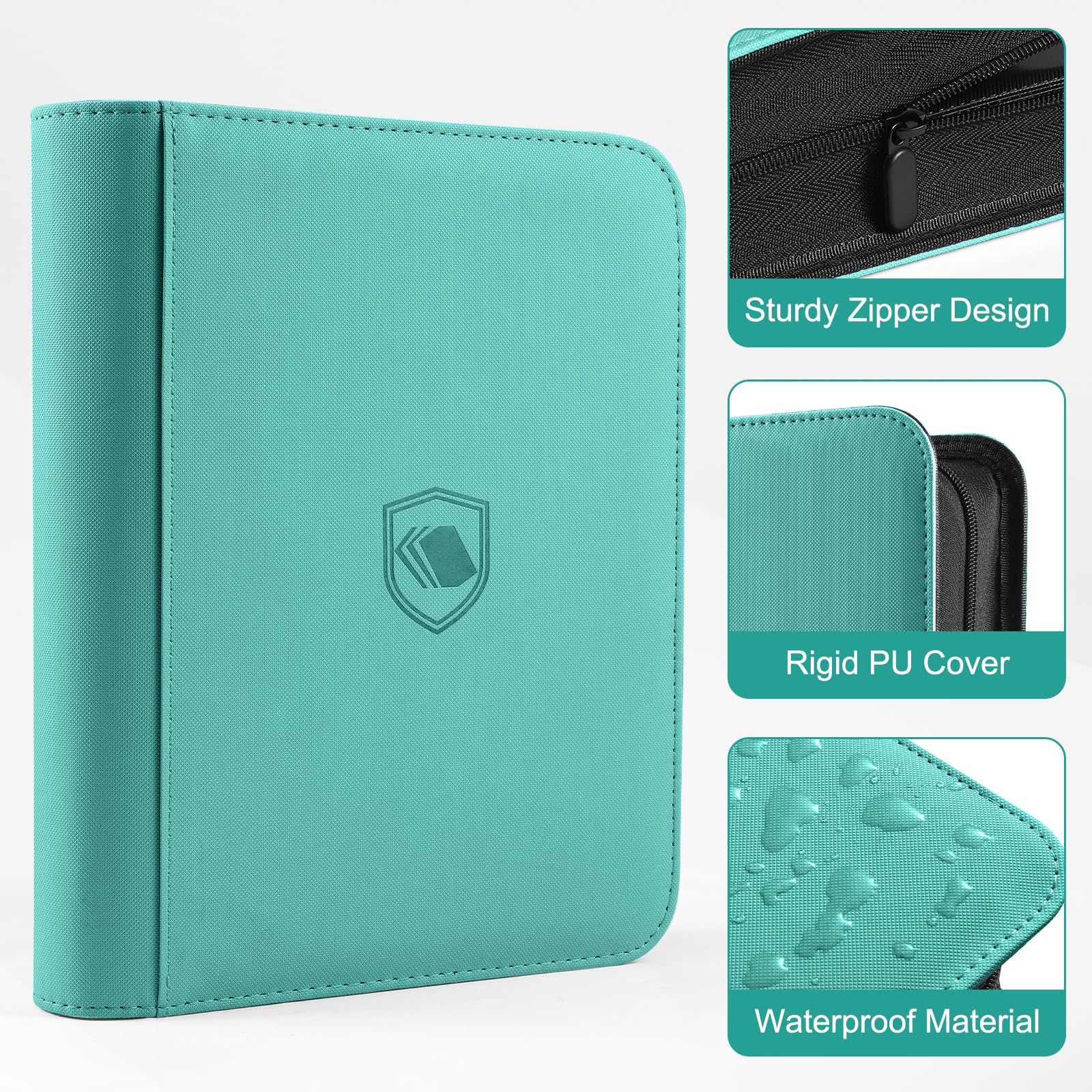 Toploader Binder, Holds 360 Toploader, 100 Toploaders INCLUDED, 9-Pocket PU Cover Top Loader Binder for 3" x 4" Rigid Toploaders, Ringless Double-Sided Toploader Card Binder for TCG, Sport Cards