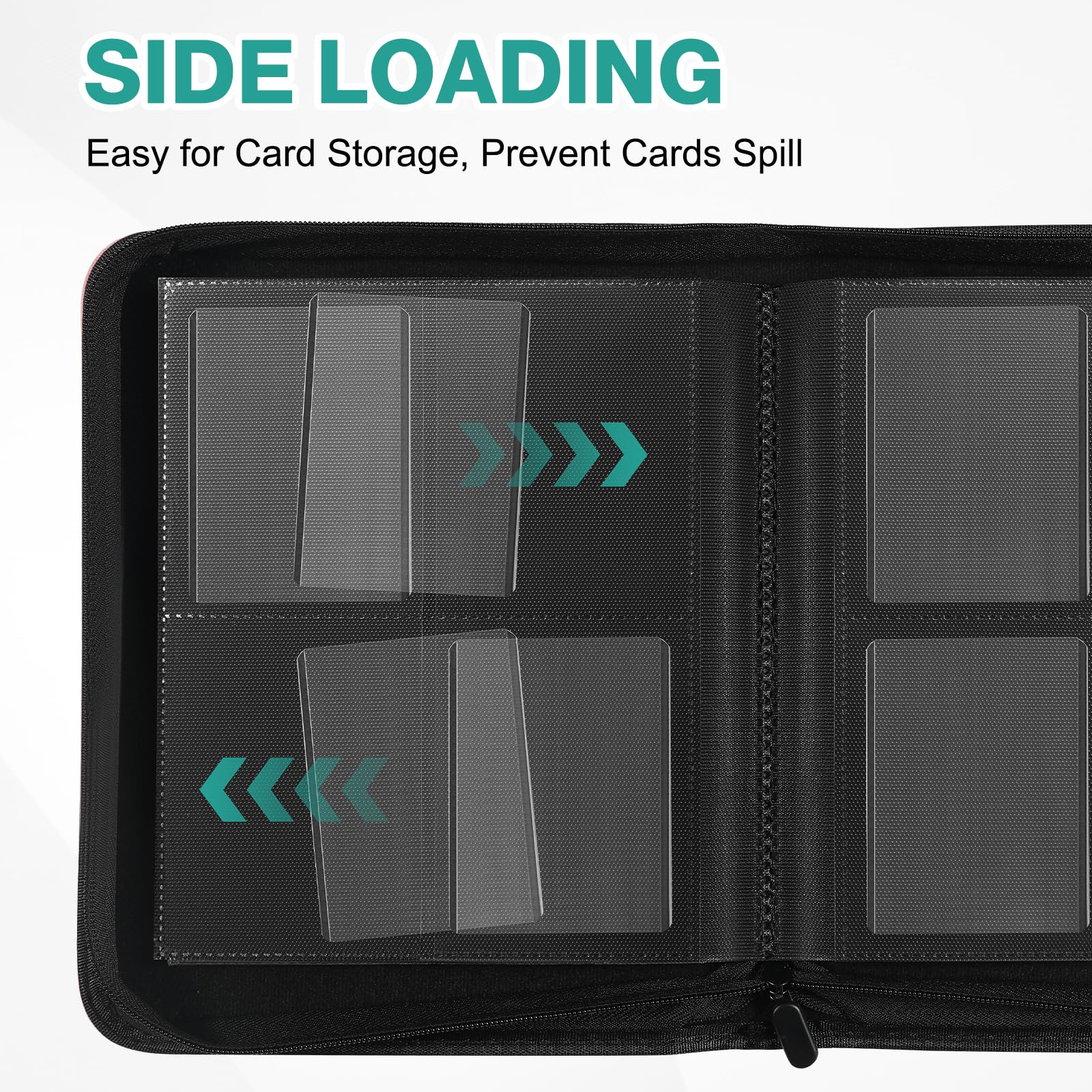 Toploader Binder, Holds 360 Toploader, 100 Toploaders INCLUDED, 9-Pocket PU Cover Top Loader Binder for 3" x 4" Rigid Toploaders, Ringless Double-Sided Toploader Card Binder for TCG, Sport Cards