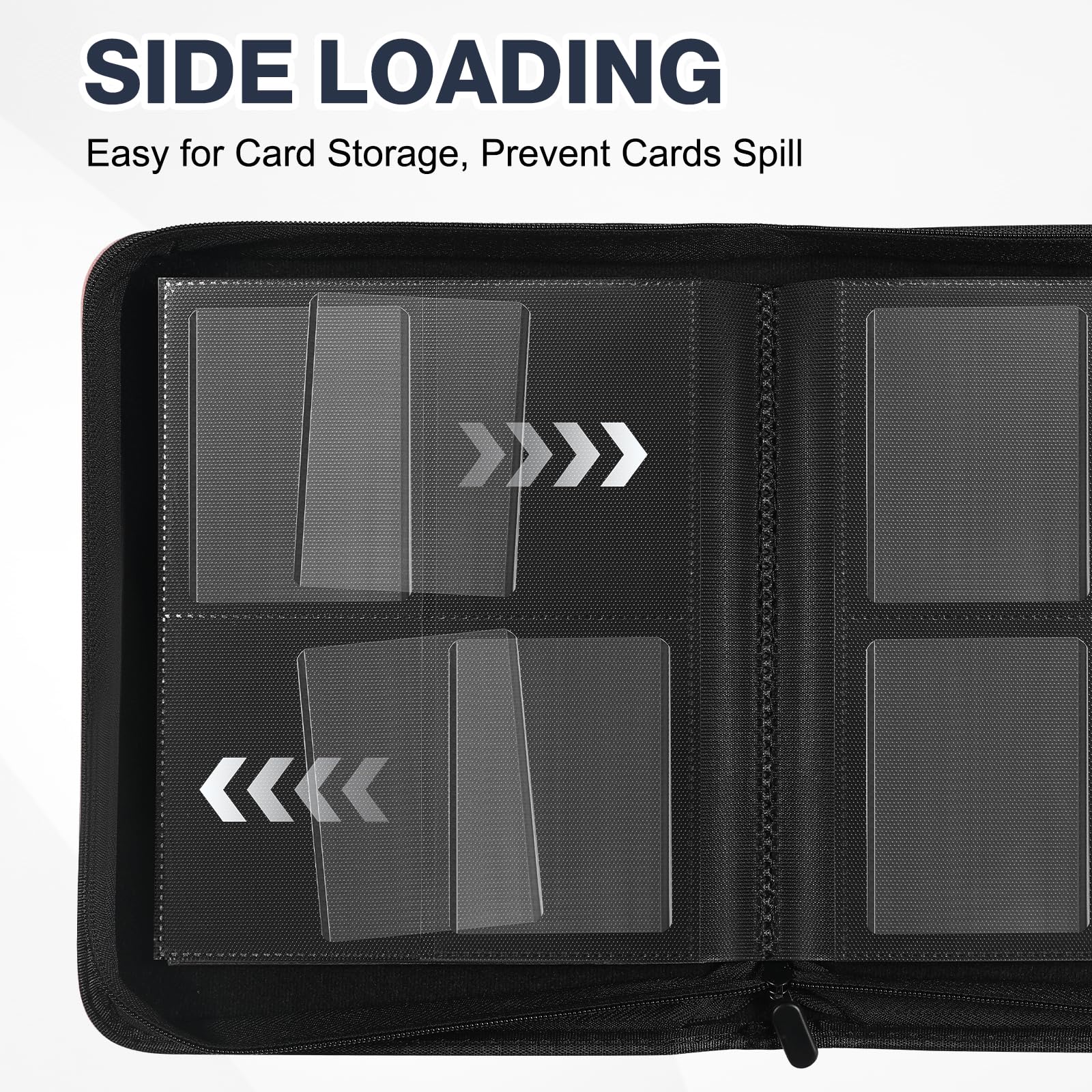 Toploader Binder, Holds 360 Toploader, 100 Toploaders INCLUDED, 9-Pocket PU Cover Top Loader Binder for 3" x 4" Rigid Toploaders, Ringless Double-Sided Toploader Card Binder for TCG, Sport Cards