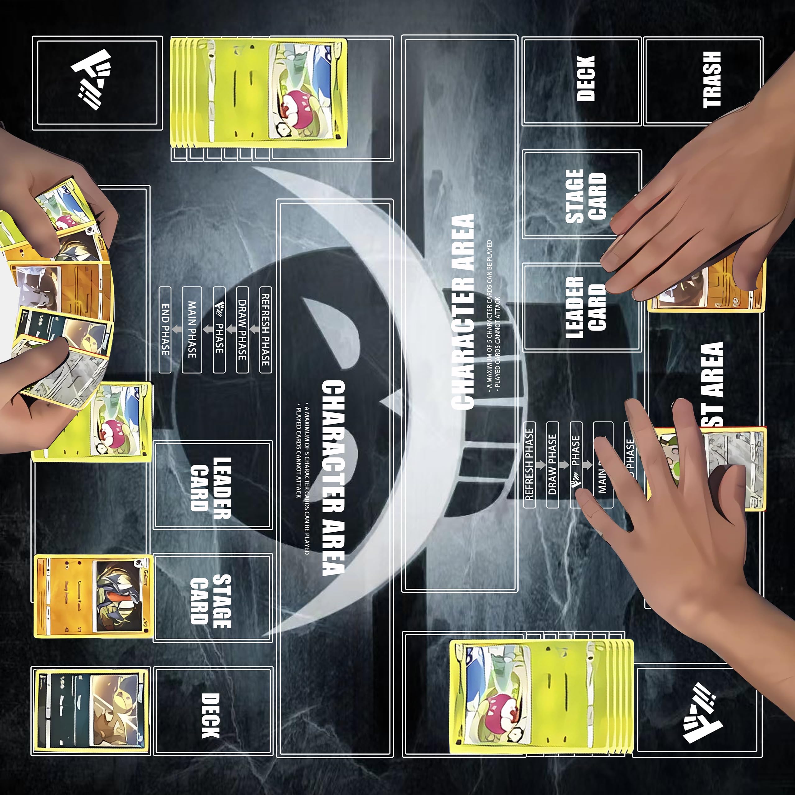 Playmat for One Piece Card Game for Two Players, 24x24 inches, with 4-Pocket Card Binder Set and 400+ Card Capacity